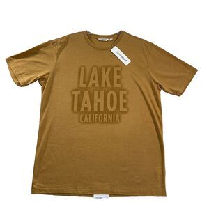 Camp David Short Sleeve T-Shirt Mens L Lake Tahoe California Lifeguard Gold NWT